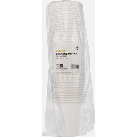 Budget engangskrus 21 cl 40-pak - hvid 40 stk.