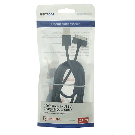 Sinox One Apple 30-pin Kabel Sort