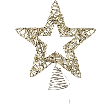 Julefryd Topstjerne Med LED Højde 28 cm Guld