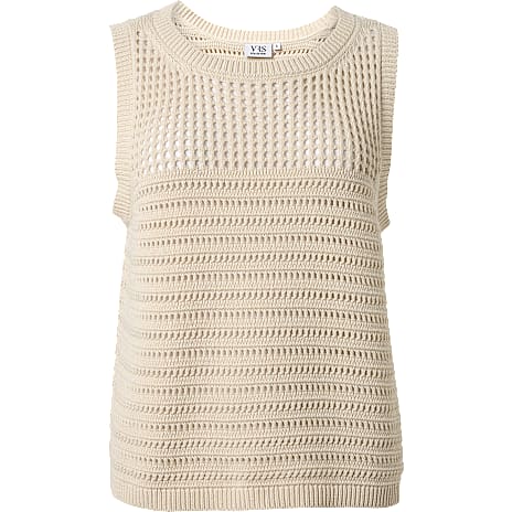 VRS Dame Pointelle Strikvest Str. 2XL Beige
