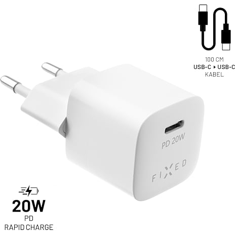 Fixed Mini Hurtigoplader 20 W Hvid