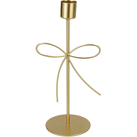 Lysestage med sløjfe 7x18 cm - guld 1 stk.