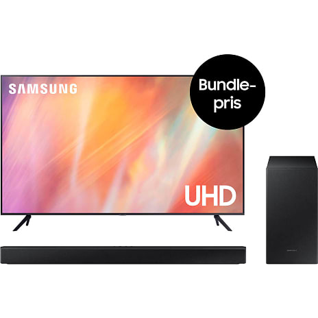 Samsung 75" UHD TV UE75AU7105 HW-B440 soundbar Køb på Bilka.dk!