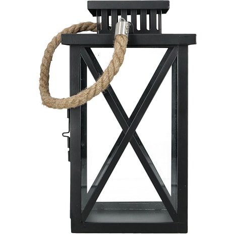 Lanterne Med Rebhank Højde 30 cm Sort