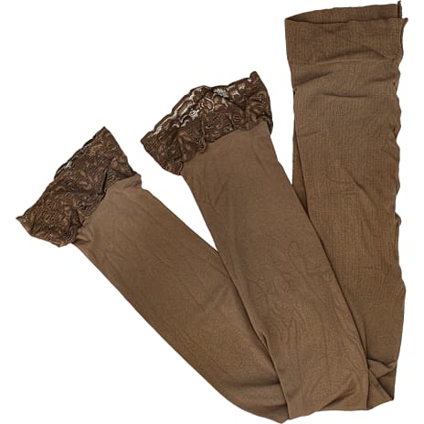 VRS Dame Capri Leggings Med Blondekant Str. L/XL Brun