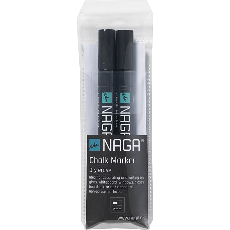 NAGA tavle marker 2 mm - sort 1 stk.