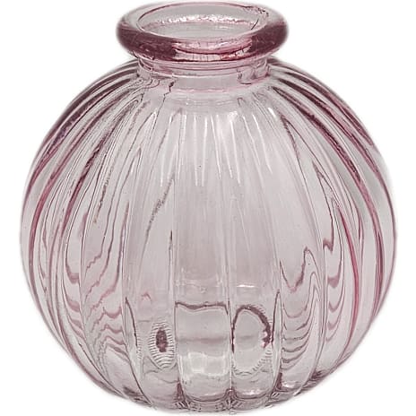 Rund rillet vase Rosa