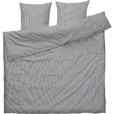 Andre Mærker Mikrofiber sengetøj 200x220 cm - simpel sort strib 1 stk.