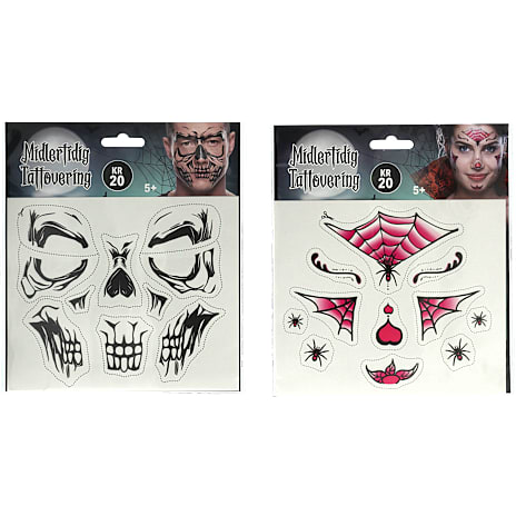 Halloween ansigtstatovering - assorteret