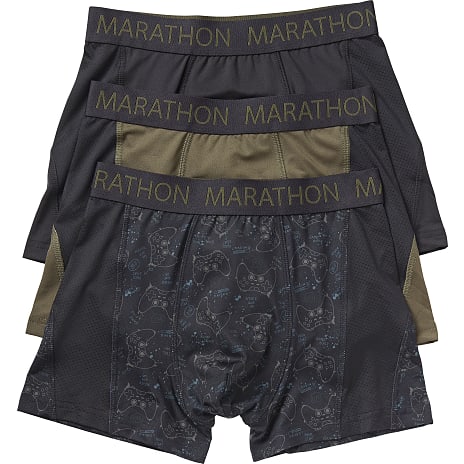 Marathon Teen 3-pak Boxershorts Str. 10-12 år Grå