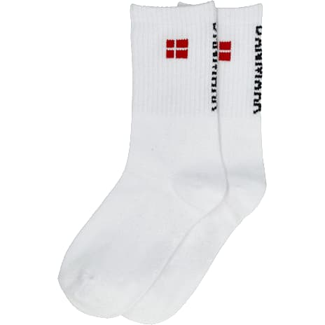 VRS Tennisstrømper Danmarksflag Hvid