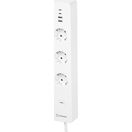 Ledvance Smart+ Stikdåse 3 stik + 2 USB hvid