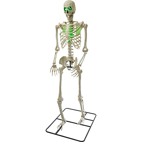 Halloween Skelet Med LED Øjne Højde 317 cm Hvid
