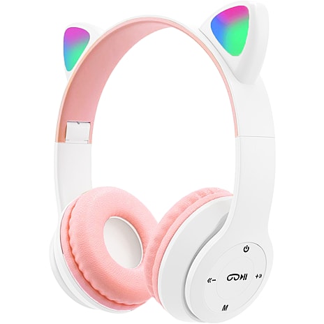 Kidio Katte Høretelefoner Trådløse Hvid/Pink