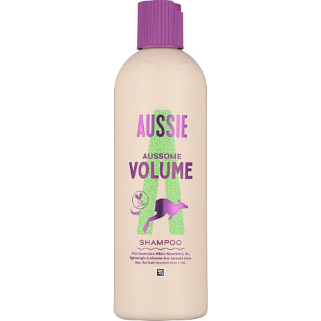 Aussie Shampoo m. jordbærekstrakt fint og fladt hår 300 ml