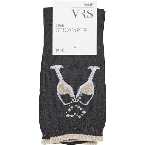 VRS Dame Glimmerstrømper Nytår Str. Onesize Sort