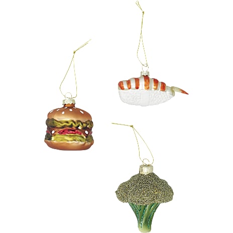 Julefryd Figurjulekugle Burger, Sushi Eller Broccoli Assorteret