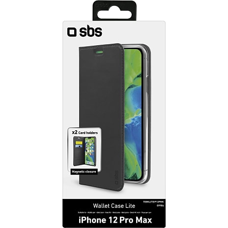 SBS iPhone 12 pro max wallet - sort 1 stk.