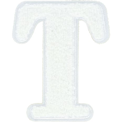Julefryd Tekstil Strygemærke Bogstav T 12,5 cm Hvid