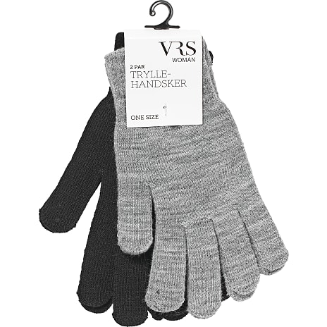 VRS Dame Tryllehandsker Grå/Sort