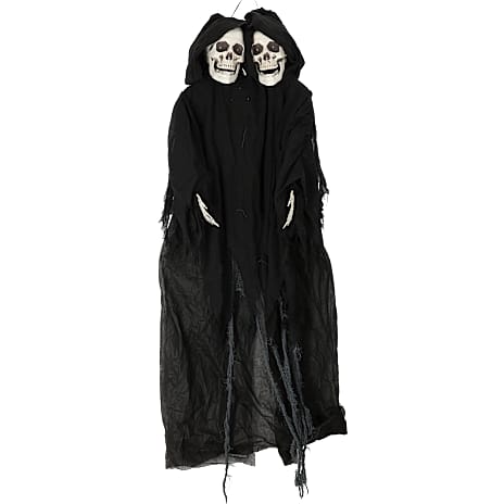 Halloween Animeret Genfærd Med To Hoveder Sort
