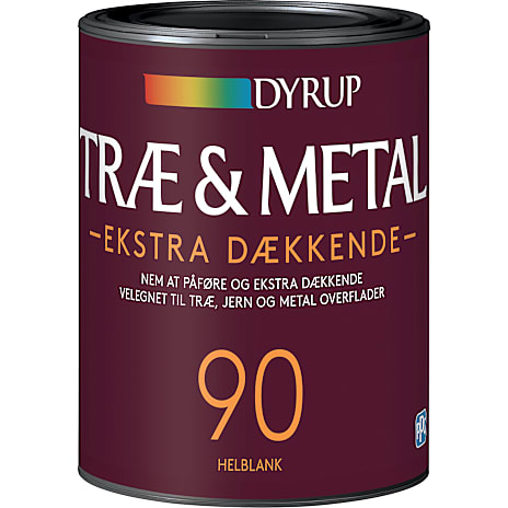 Dyrup træ & metal maling ekstra dækkende 0,75 liter hvid 750 ml