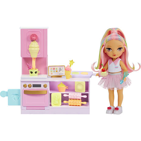 Rainbow High Dessert Shop Legesæt Med Littles Dukke