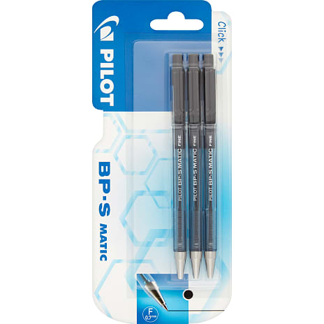 Pilot Matic 0,7 mm Sort 3-pak