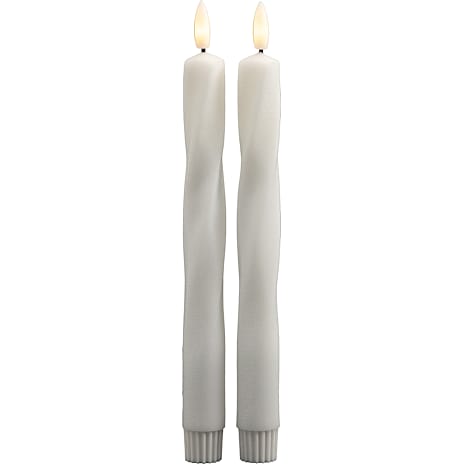 Windsor LED 2-pak stagelys firkantet snoet 2,2 x 22 cm - hvid 2 stk.