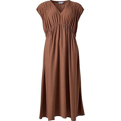 VRS Dame Midi Kjole Med V-hals Str. 2XL Brun