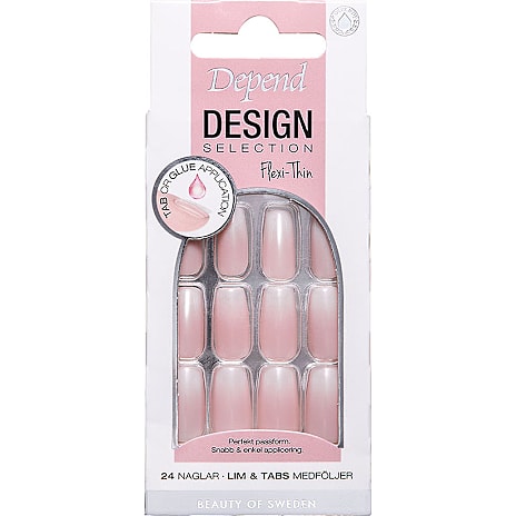 Depend Flexi-Thin kunstige negle Misty short coffin