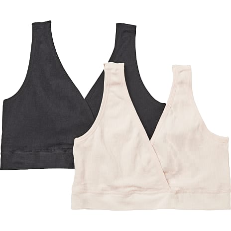 VRS dame 2-pak amme BH str. 2XL/3XL - sort/beige 1 stk.