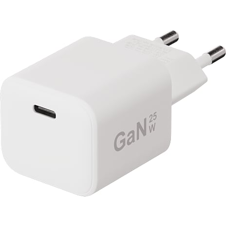 X2O 25W hjemmeladersæt USB-C med 1,2 m kabel GaN - Hvid 1 stk.