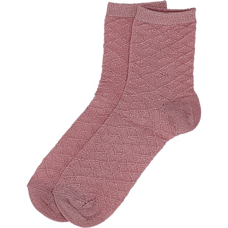 VRS dame glimmerstrømper med mønster str. onesize - rosa 1 stk.