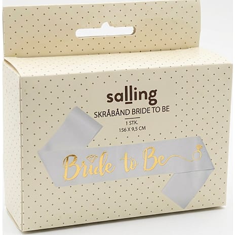 Salling Skærf "Bride to be" 156x9,5 cm - Hvid 1 stk.