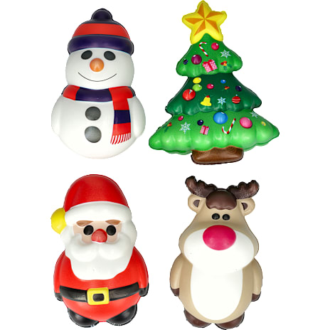 Julefryd Squishy Julefigurer 10 cm Assorteret