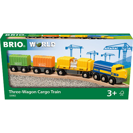 BRIO 33982 Godstog med Tre Vogne