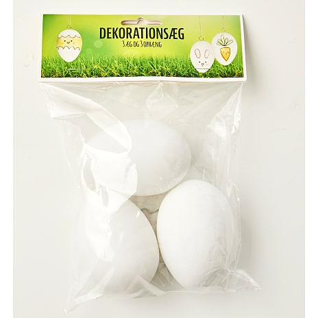 Påske DIY Æg til Ophæng 8 cm 3-pak Hvid