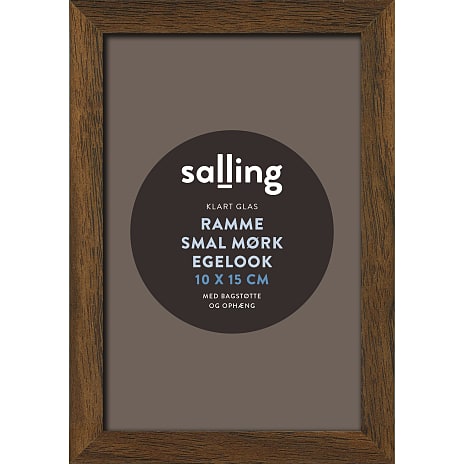 Salling Ramme i mørk egetræslook m. glas - 10x15 cm 1 stk.