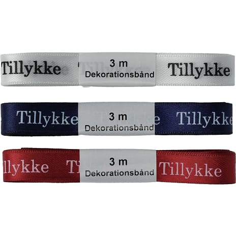 Andre mærker Studenter satinbånd 15mm assorteret