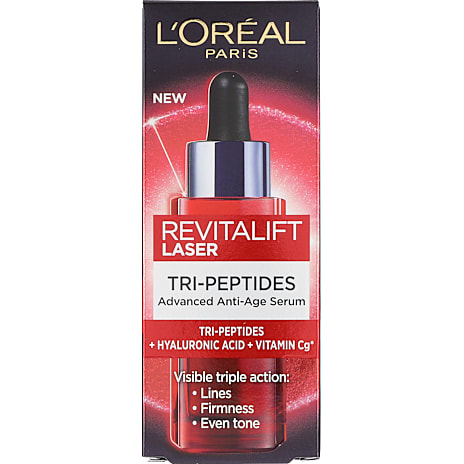 L'Oréal Paris Tri-Peptides anti-age ansigtsserum m. hyaluronsyre og Cg-vitamin 30 ml