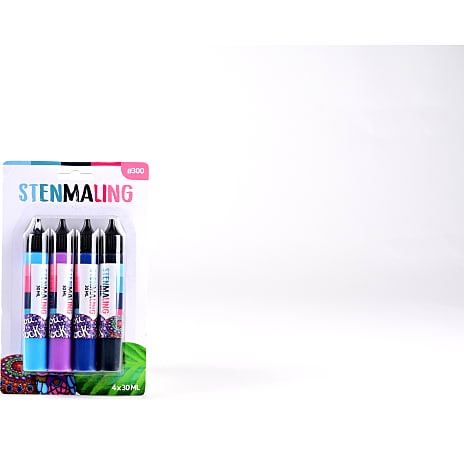 Andre Mærker Stenmaling 30ml blå/lilla 4-pak 1 stk.