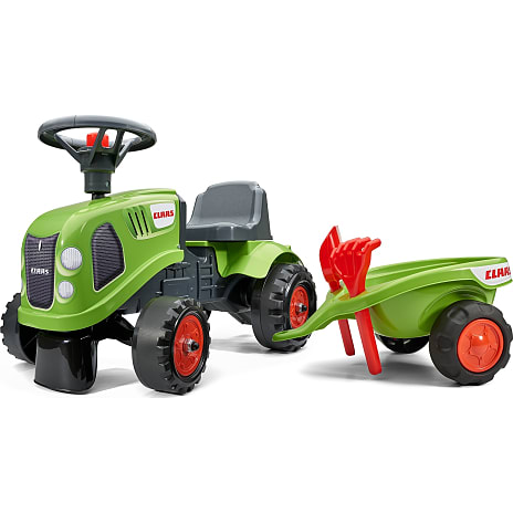 Falk Toys Baby Claas ride-on traktor med trailer, rive og skovl | Køb online på br.dk!