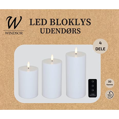 Windsor udendørs LED bloklys hvid