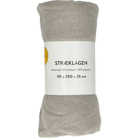BASIS jersey stræklagen 140x200x35 cm - sandfarvet 1 stk.