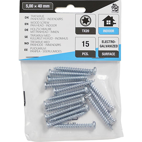 HomeFixer panhovedet skrue 5x40mm 15 stk 1 stk.