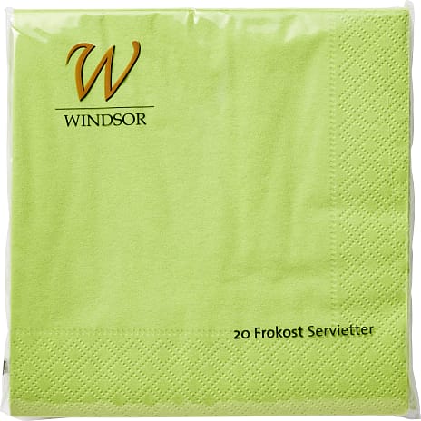 Windsor Ensfarvede servietter 33x33 cm æblegrøn