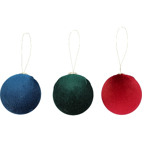 Julefryd Julekugle Velour 8 cm Assorteret