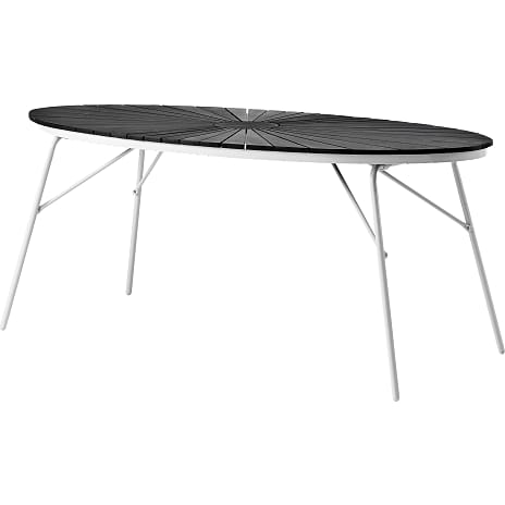 Kerteminde Nonwood Havebord 180x90 cm Sort/Hvid