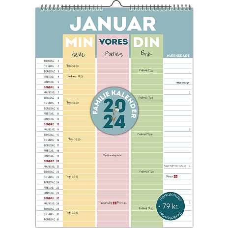 1Conzept Familiekalender 2025 For Par